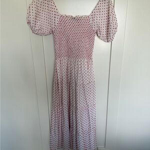 Elegant Pink Polka Dot Dress